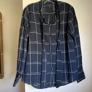 Banana Republic Navy Check Buttondown